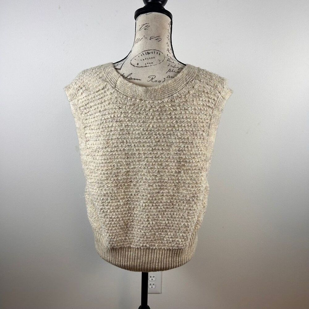 No Boundaries Knit Sweater Vest Womens XXL Beige Button Front V-Neck Boucle - Picture 6 of 10
